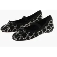 Balerini casual Rhinestoned Silk Ballet Flats Femei
