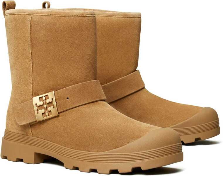 Botine Tory Burch Suede Mellow Booties With Shearling Lining Beige Femei (BM 18951313) 2