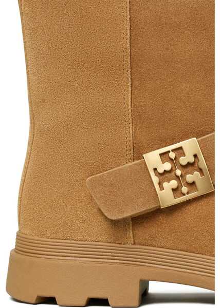 Botine Tory Burch Suede Mellow Booties With Shearling Lining Beige Femei (BM 18951313) 3