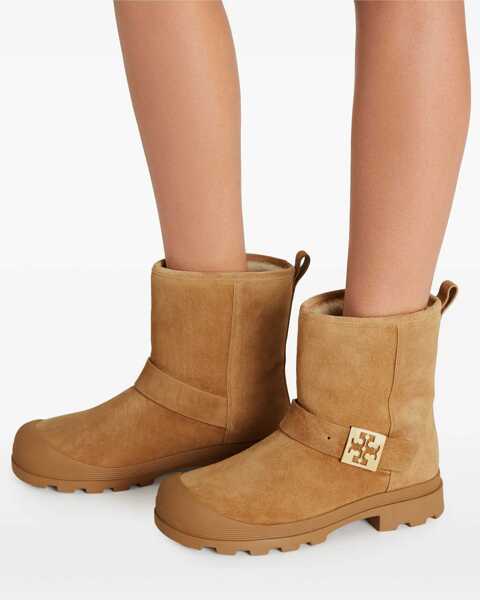 Botine Tory Burch Suede Mellow Booties With Shearling Lining Beige Femei (BM 18951313) 4