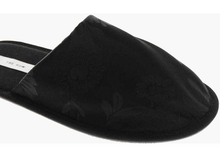 Sandale fara toc THE ROW Damasked Frances Slippers With Cuir Sole Black Femei (BM 18951322) 4