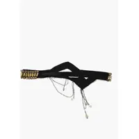 Accesorii Elisabetta Franchi Dama - Caciuli Elisabetta Franchi Silk Rhinestoned Headband Gold Femei (BM 18951325) - B-mall.ro