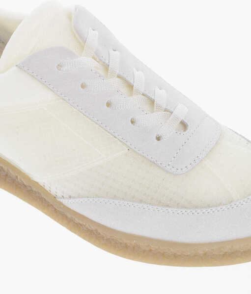 Sneakers Maison Margiela Mm6 Suede Low Top Sneakers With Pvc Inserts Beige Barbati (BM 18951331) 4