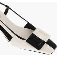 Pantofi stiletto Dama - Pantofi stiletto Roger Vivier Two Tone Patent Leather Slingbacks With Front Buckle 5Cm Black & White Femei (BM 18951337) - B-mall.ro