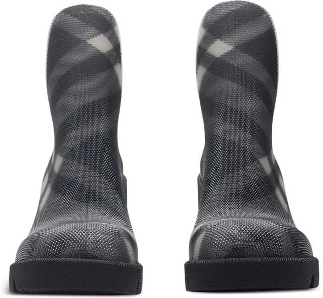 Botine Burberry Tartan Patterned Rubber Booties 8Cm Black Femei (BM 18951340) 2