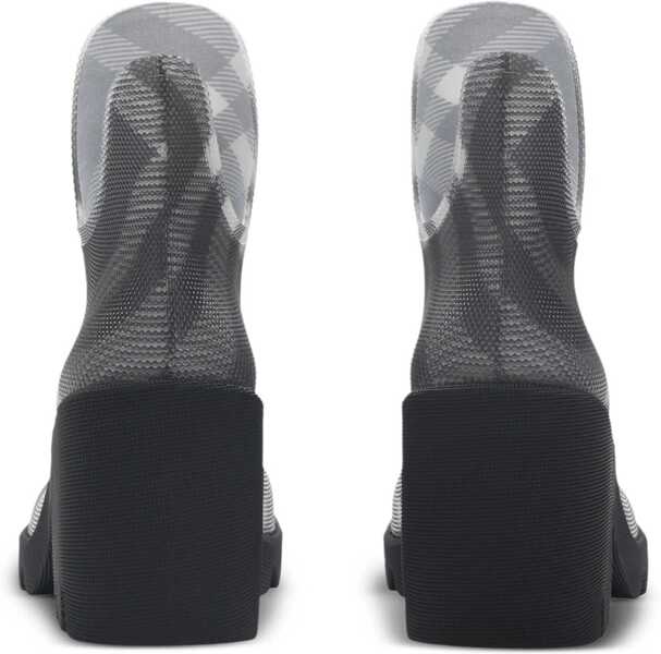 Botine Burberry Tartan Patterned Rubber Booties 8Cm Black Femei (BM 18951340) 3