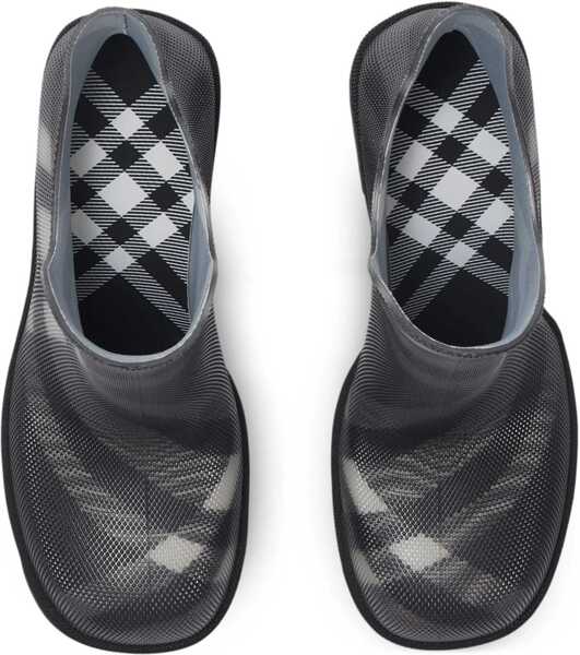 Botine Burberry Tartan Patterned Rubber Booties 8Cm Black Femei (BM 18951340) 4