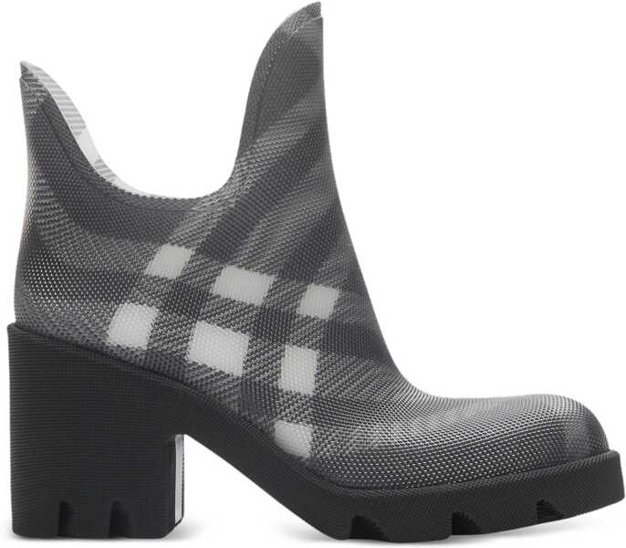 Botine Burberry Tartan Patterned Rubber Booties 8Cm Black Femei (BM 18951340) 1