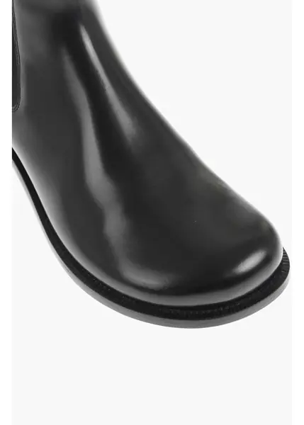 Ghete Loewe Brushed Leather Chelsea Booties With Cuir Sole Black Barbati (BM 18951346) 4
