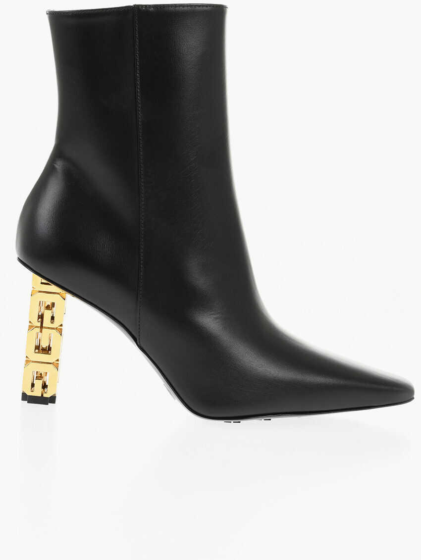 Botine Givenchy Leather Ankle Boots The Cube With Statement Heel 8Cm Black Femei (BM 18951349) 3