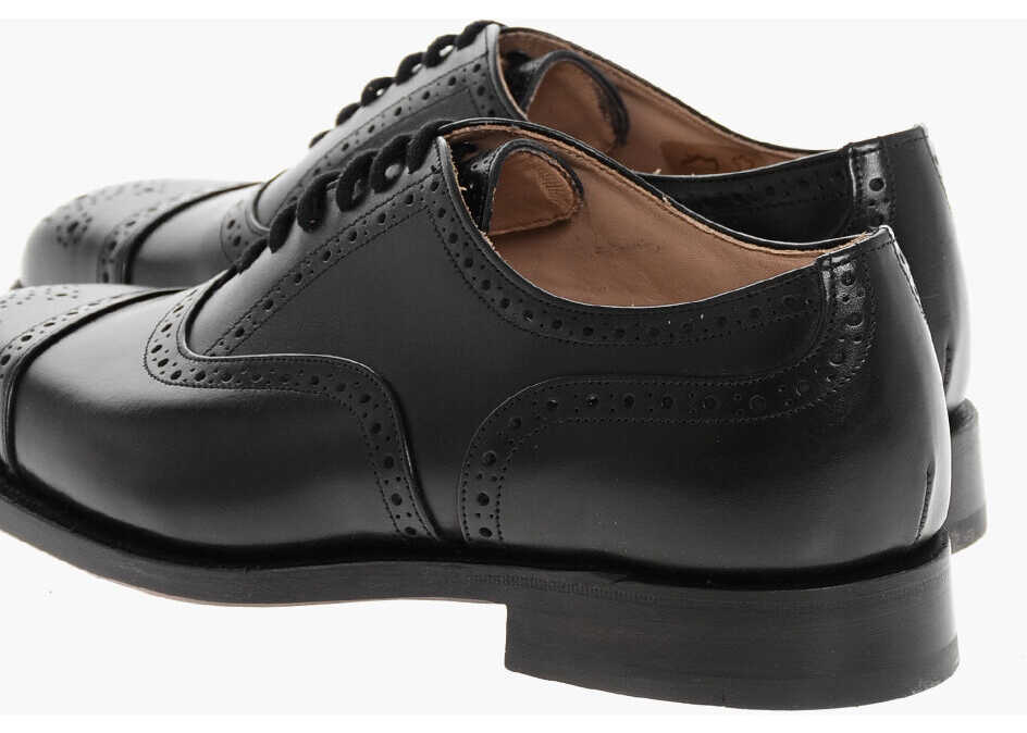 Pantofi Oxford TRICKERS Leather Kensington Derby Shoes With Brogue Finish Black Barbati (BM 18951355) 2