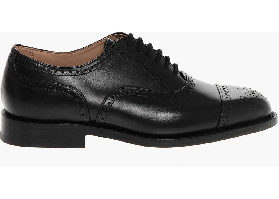 Pantofi Oxford TRICKERS Leather Kensington Derby Shoes With Brogue Finish Black Barbati (BM 18951355) 3