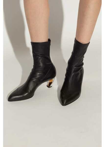 Botine Alexander McQueen Leather Booties With Statement Heel 6Cm Black Femei (BM 18951364) 3