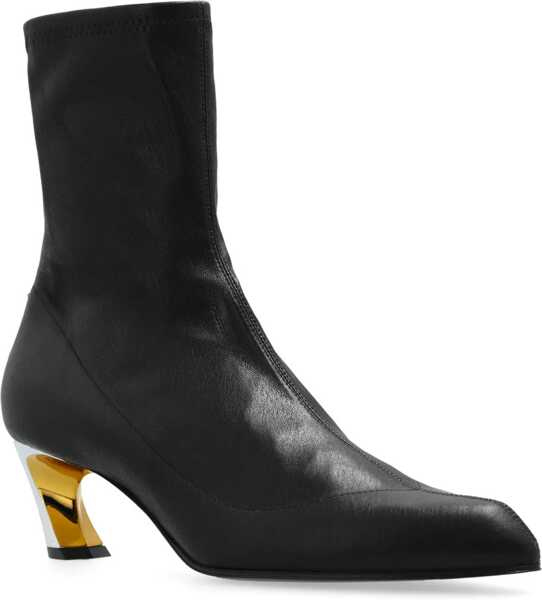 Botine Alexander McQueen Leather Booties With Statement Heel 6Cm Black Femei (BM 18951364) 4