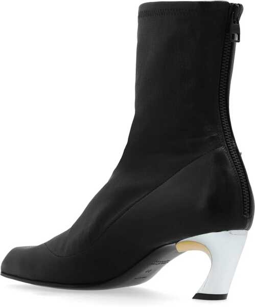 Botine Alexander McQueen Leather Booties With Statement Heel 6Cm Black Femei (BM 18951364) 5