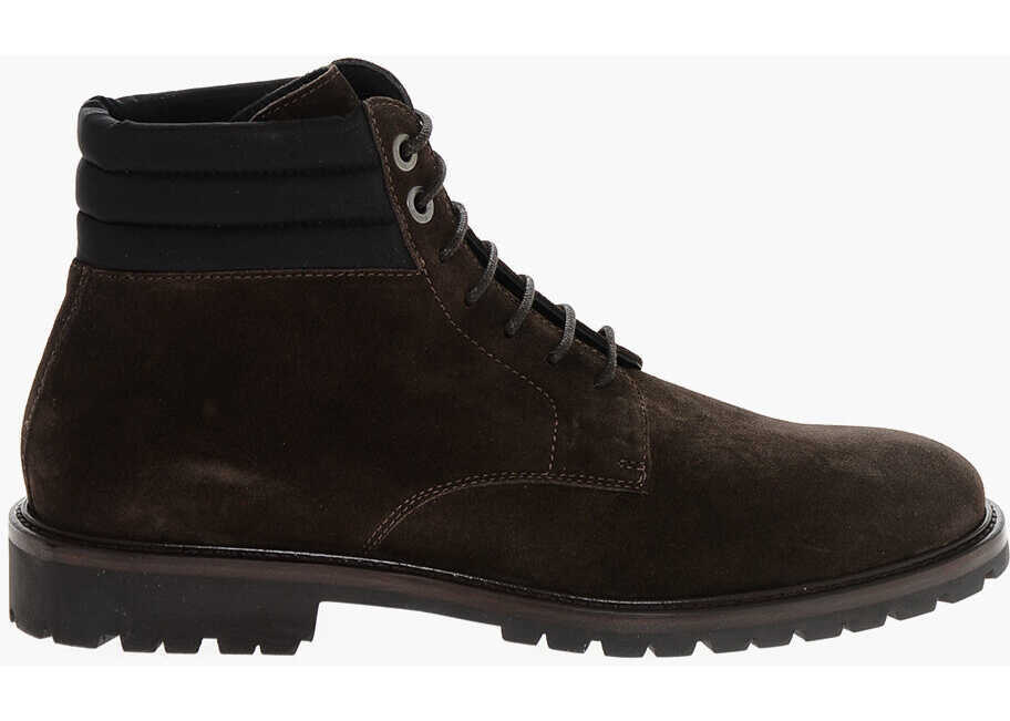 Ghete Moorer Suede Cannicci Lace-Up Booties With Carrion Sole Brown Barbati (BM 18951370) 3