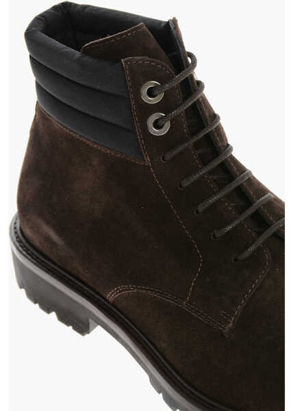 Ghete Moorer Suede Cannicci Lace-Up Booties With Carrion Sole Brown Barbati (BM 18951370) 4