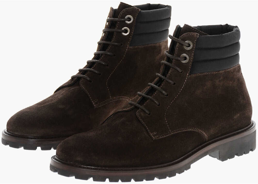 Ghete Moorer Suede Cannicci Lace-Up Booties With Carrion Sole Brown Barbati (BM 18951370) 1