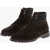 Moorer Suede Cannicci Lace-Up Booties With Carrion Sole Brown