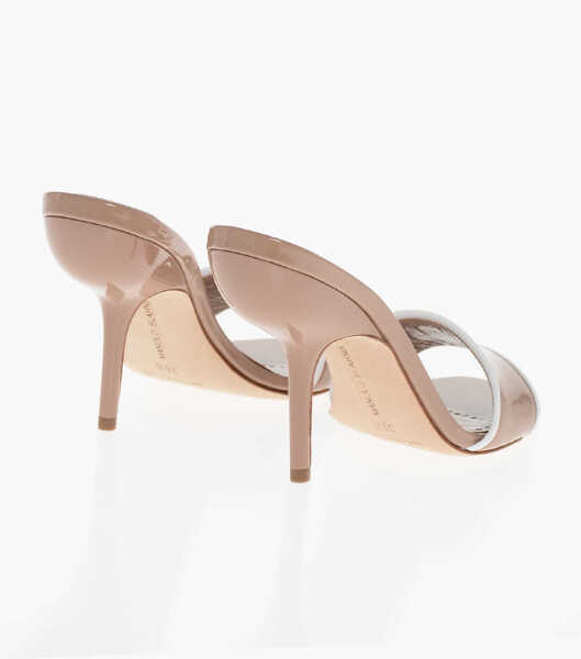 Saboti Manolo Blahnik Patent Leather Helamu Mules 10Cm Pink Femei (BM 18951430) 2