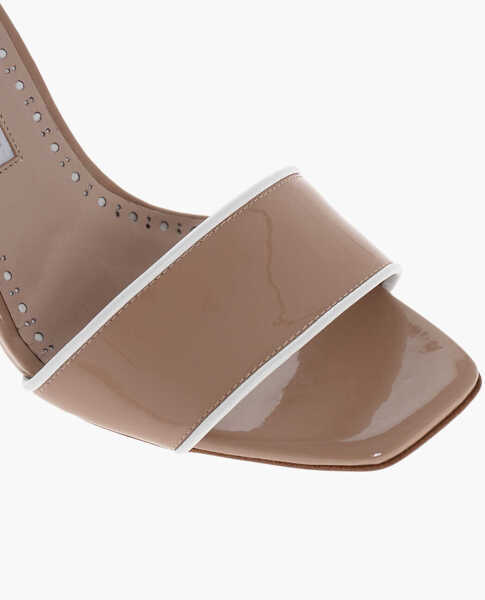 Saboti Manolo Blahnik Patent Leather Helamu Mules 10Cm Pink Femei (BM 18951430) 4