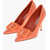 Manolo Blahnik Embossed Leather Maysalepump Pumps With Front Buckle 10Cm Orange