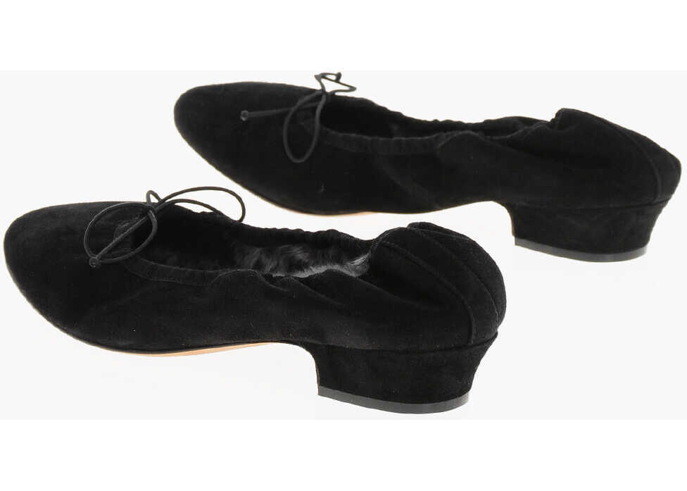 Balerini casual THE ROW Suede Awar Ballet Flats Black Femei (BM 18951451) 2