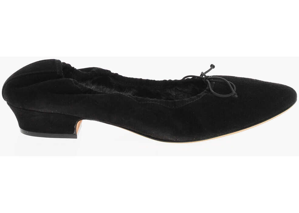 Balerini casual THE ROW Suede Awar Ballet Flats Black Femei (BM 18951451) 3