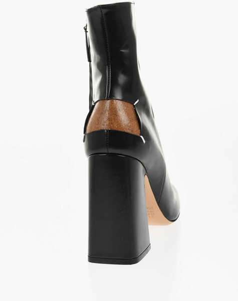 Botine Maison Margiela Mm22 Brushed Leather Ankle Boots With Squared Toe Heel 10.5C Black Femei (BM 18951475) 1