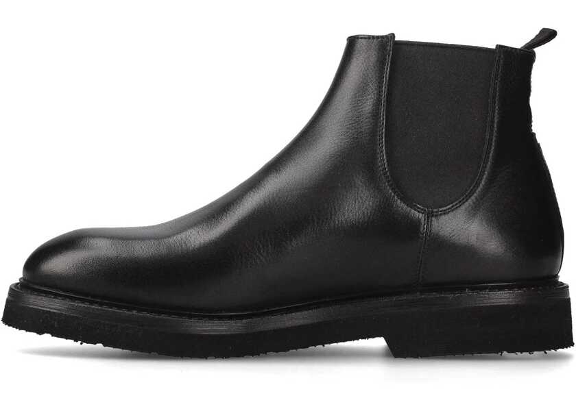 Ghete Premiata Textured Leather Charlie Beatles Booties Black Barbati (BM 18951484) 3