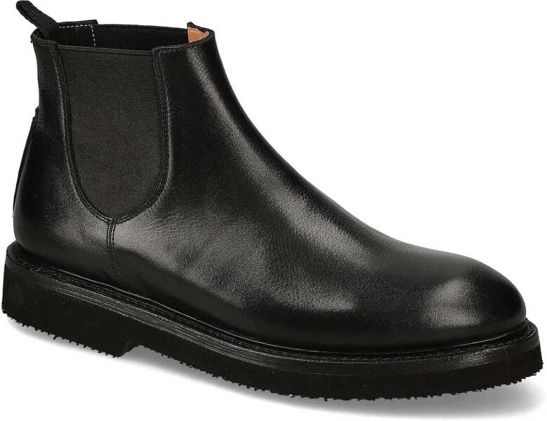 Ghete Premiata Textured Leather Charlie Beatles Booties Black Barbati (BM 18951484) 4