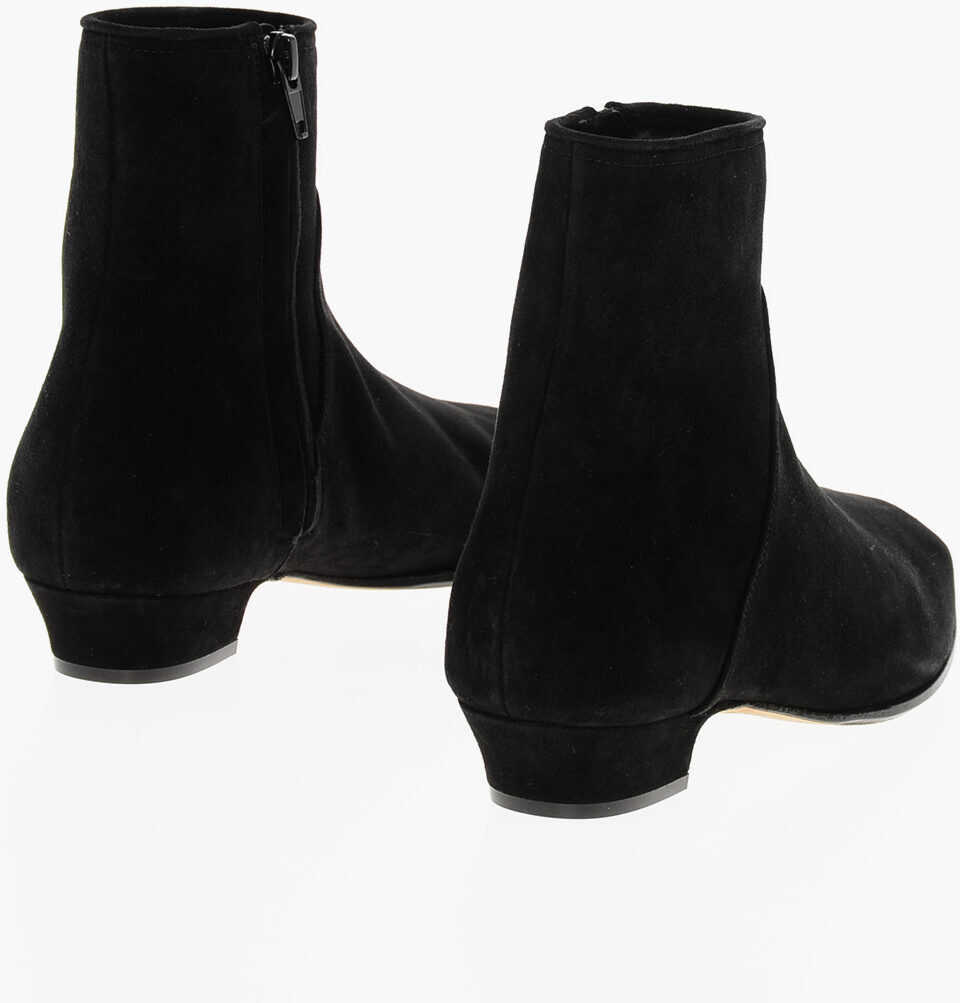 Botine THE ROW Suede Awar Flat Booties Black Femei (BM 18951493) 2