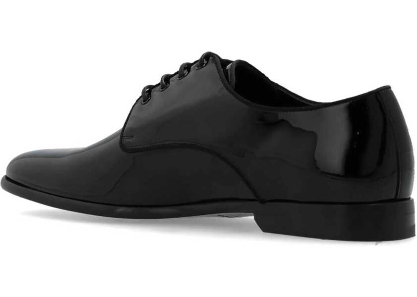 Pantofi Oxford Dolce & Gabbana Patent Leather Glossy Derby Shoes Black Barbati (BM 18951496) 5