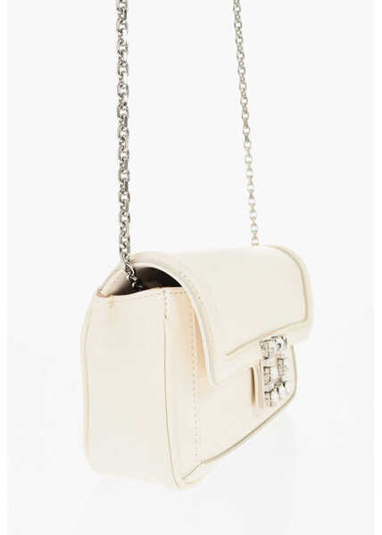 Genti de umar Roger Vivier Leather Jeu De Fille Shoulder Bag With Crystals Embellished White Femei (BM 18951511) 3