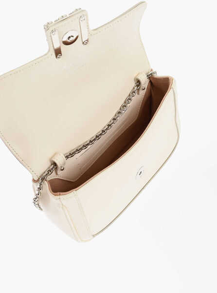 Genti de umar Roger Vivier Leather Jeu De Fille Shoulder Bag With Crystals Embellished White Femei (BM 18951511) 4