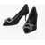 Roger Vivier Sequined Flower Strass Pumps With Jewel Buckle 7Cm Black