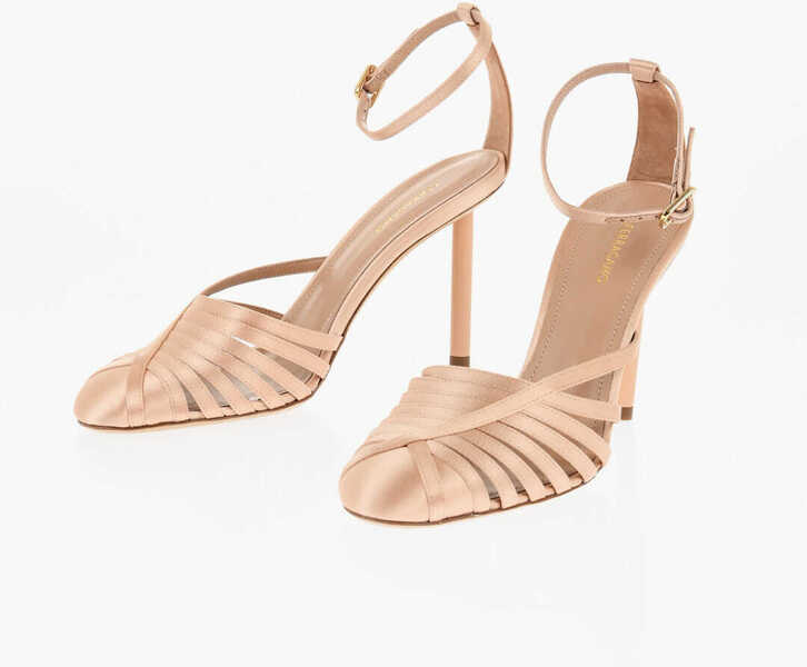 Sandale cu toc Salvatore Ferragamo Satin Ermelia Sandals With Ankle Strap 8Cm Pink Femei (BM 18951532) 1