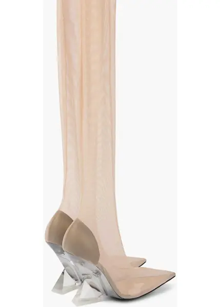 Cizme lungi THE ATTICO Mesh Cheopissima Collat-Boots With Spool Heel 10Cm Pink Femei (BM 18951547) 2