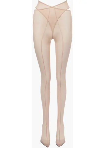 Cizme lungi THE ATTICO Mesh Cheopissima Collat-Boots With Spool Heel 10Cm Pink Femei (BM 18951547) 3