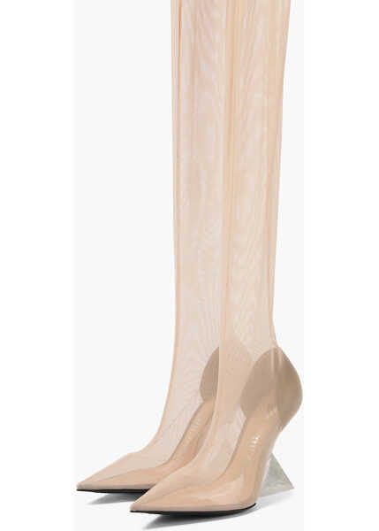 Cizme lungi THE ATTICO Mesh Cheopissima Collat-Boots With Spool Heel 10Cm Pink Femei (BM 18951547) 1