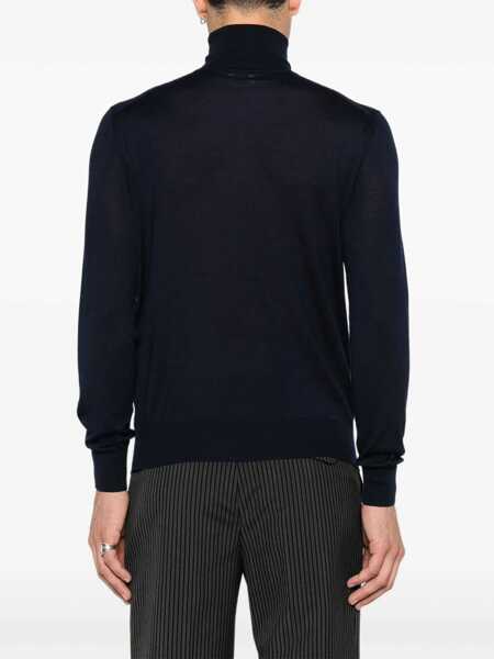 Pulovere casual Saint Laurent Turtleneck Pullover BLUE Barbati (BM 18951643) 4