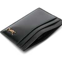 Portofele Saint Laurent pentru Barbati - Portofele Saint Laurent Tiny Cassandras Card Holder BLACK Barbati (BM 18951649) - B-mall.ro