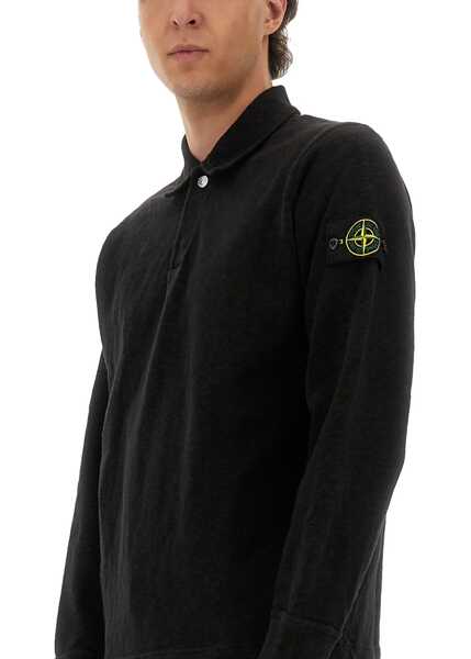 Tricouri Polo Stone Island Cotton Vanis Polo Shirt BLACK Barbati (BM 18951652) 4