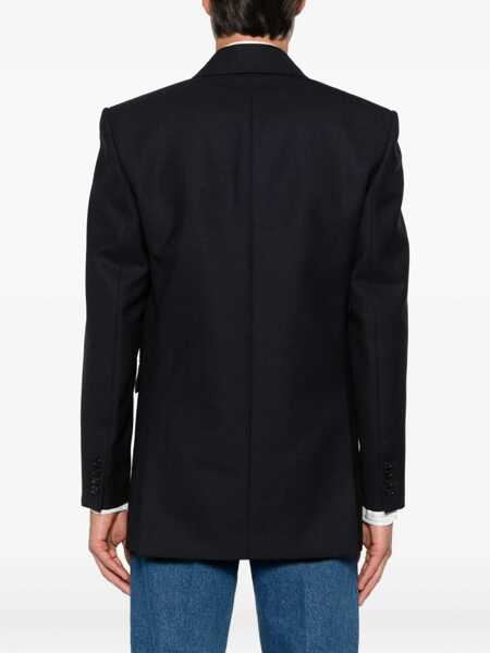 Sacouri office Saint Laurent Double-Breasted Wool Jacket BLUE Barbati (BM 18951664) 4