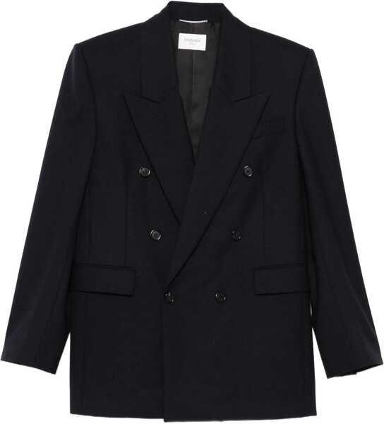 Sacouri office Saint Laurent Double-Breasted Wool Jacket BLUE Barbati (BM 18951664) 1
