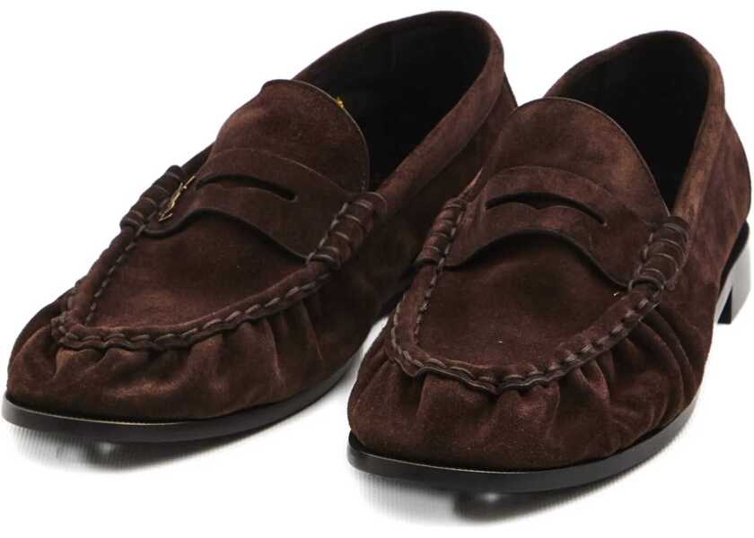 Mocasini Saint Laurent Suede Laurent Loafer BROWN Barbati (BM 18951739) 2
