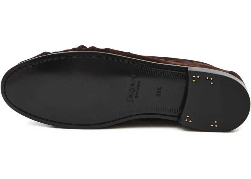 Mocasini Saint Laurent Suede Laurent Loafer BROWN Barbati (BM 18951739) 5
