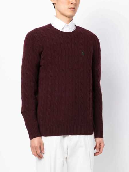 Pulovere Ralph Lauren Wool And Cashmere Cable Knit Sweater BORDEAUX Barbati (BM 18951763) 3