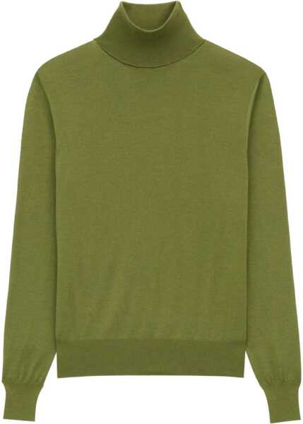Pulovere casual Saint Laurent Cashmere, Wool And Silk Turtleneck GREEN Barbati (BM 18951766) 1
