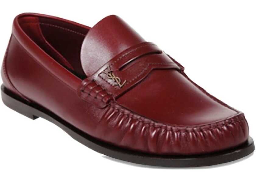 Mocasini Saint Laurent Smooth Leather Loafer BORDEAUX Femei (BM 18951814) 2